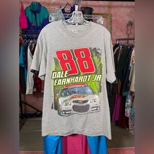 Vtg NASCAR Dale Earnhardt Jr 88 Mountain Dew Grey Graphic Tee Shirt Men's Large